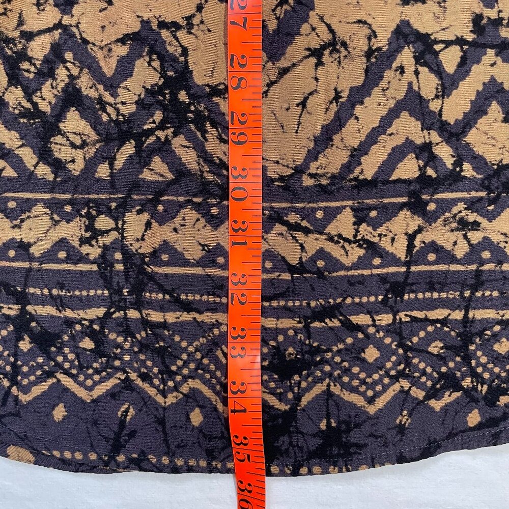 Thursday Island Denim Batik Dress Lightweight Drop Waist Rollup Sleeves Size S - Picture 14 of 15